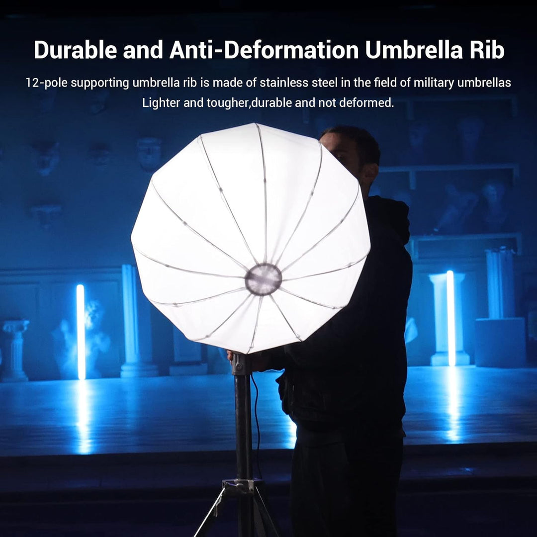 SMALLRIG Laternen Softbox 60cm/26 Zoll, Bowens Mount Softbox mit Klettverschluss Flexible Barndoor T