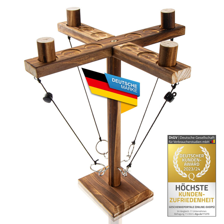 Ringwurf-Spiel Deluxe aus Holz - Das Action Ring-Haken Partyspiel; Ring Toss Hook Battle-Game in der