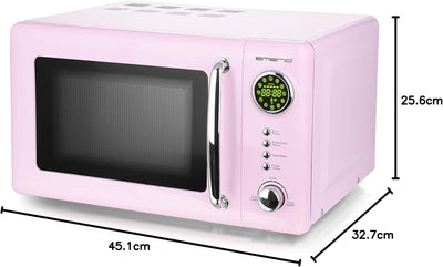 Rosa/Pink 700 Watt Mikrowelle 20 Liter Garraum Drehteller Retro Design Emerio MW-112141.1 Mikrowelle