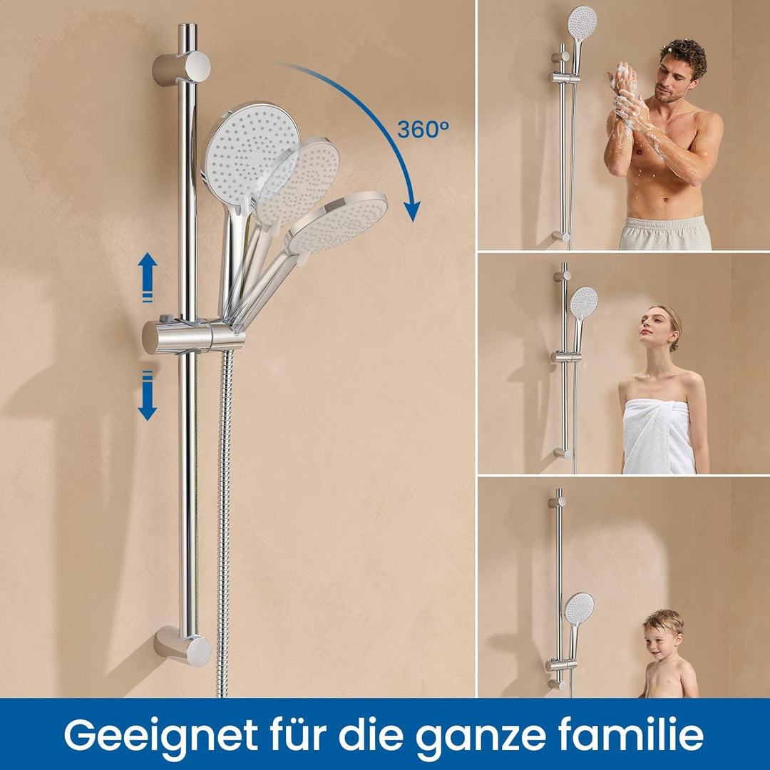 Auralum Wannenarmatur Badewannenarmatur mit 3 Strahlarten Handbrause, Einhebel Badewanne Wasserhahn
