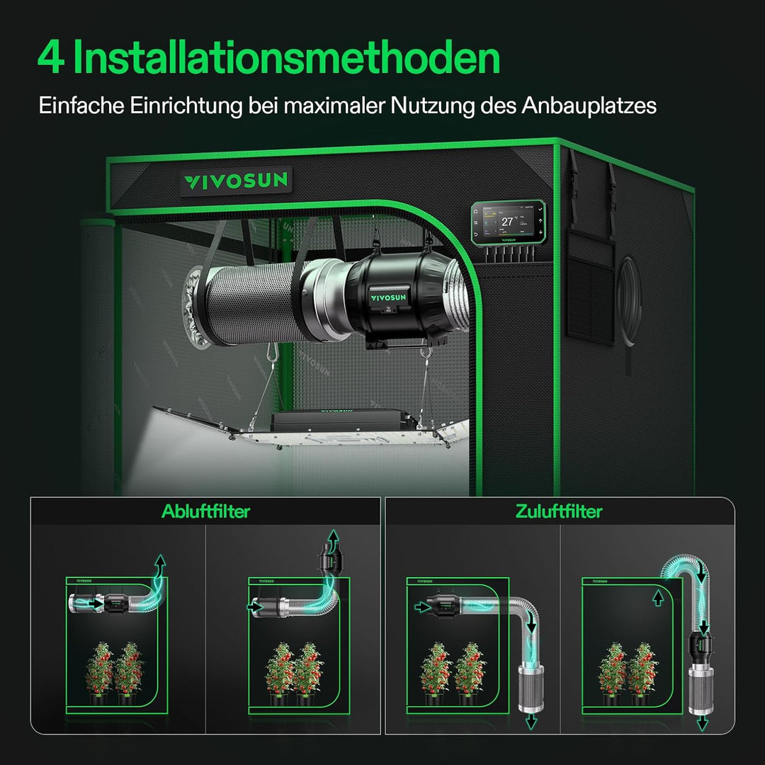VIVOSUN Aktivkohlefilter Grow Aktivkohlefilter 150mm/6 Inch Geruchskontrolle mit Australischer Aktiv