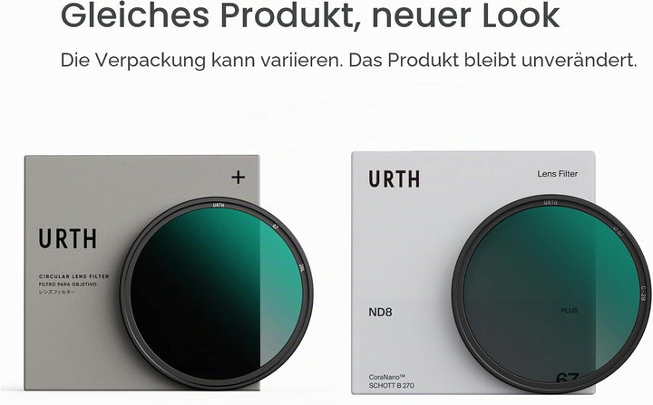 Urth 77 mm Graufilter ND8 (3 Stop) ND Filter (Plus+) 77mm, 77mm