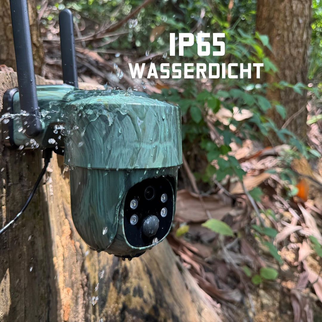 CEYOMUR 4G LTE Wildkamera Solar, 2K-PTZ Wildtierkamera mit SIM Karte & SD Karte, Überwachungskamera