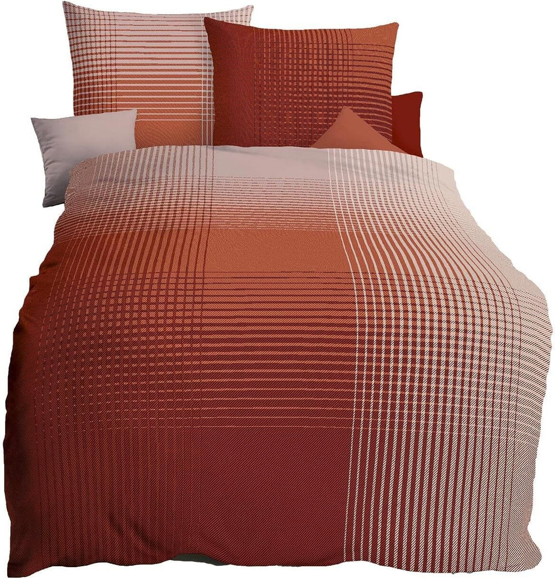 Kaeppel Mako-Satin Bettwäsche Master Terra, 1 Bettbezug 155 x 220 cm + 1 Kissenbezug 80 x 80 cm Terr