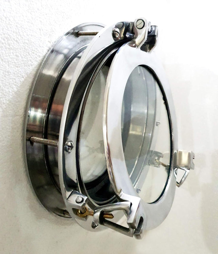 Marine Nautical Store Bullauge aus Glas, 30,5 cm, glänzend, silberfarben