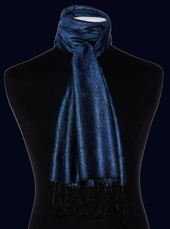 Lorenzo Cana - Seidenschal Damen Schal 100% Seide jacquard gewebt harmonische Farben mit Fransen 35
