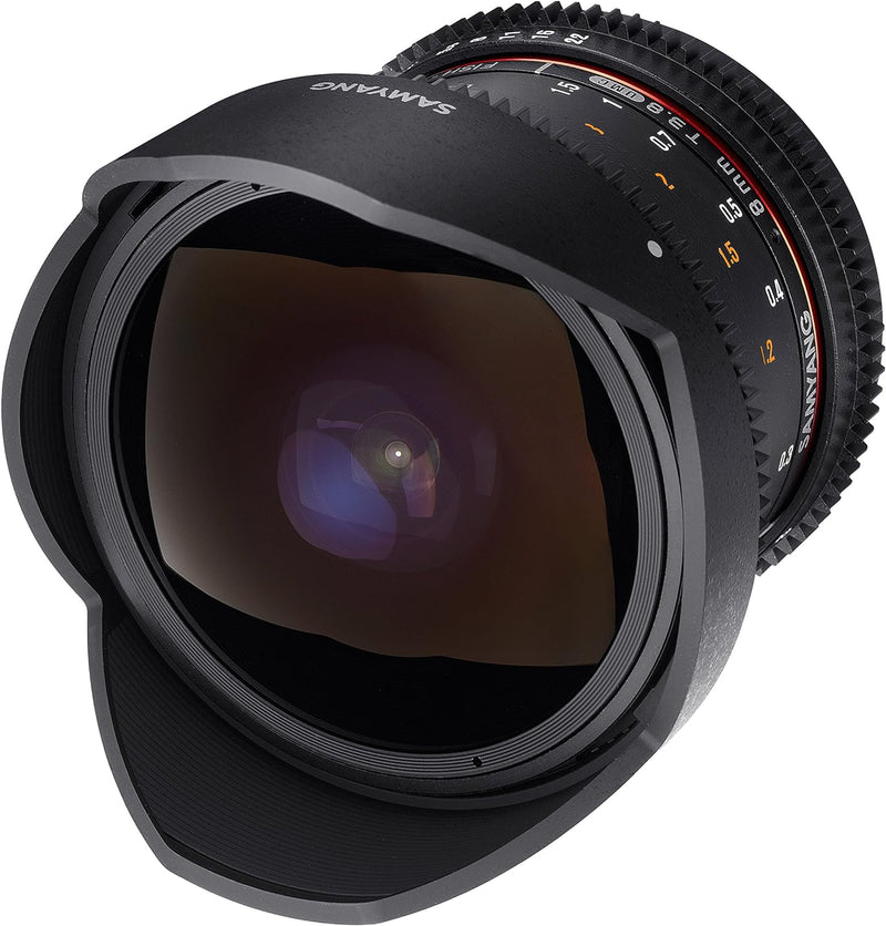 SAMYANG 13008T3.8N 8 mm T3.8 VDSLR UMC Fish-Eye CS II Objektiv für Anschluss Nikon schwarz, Nikon