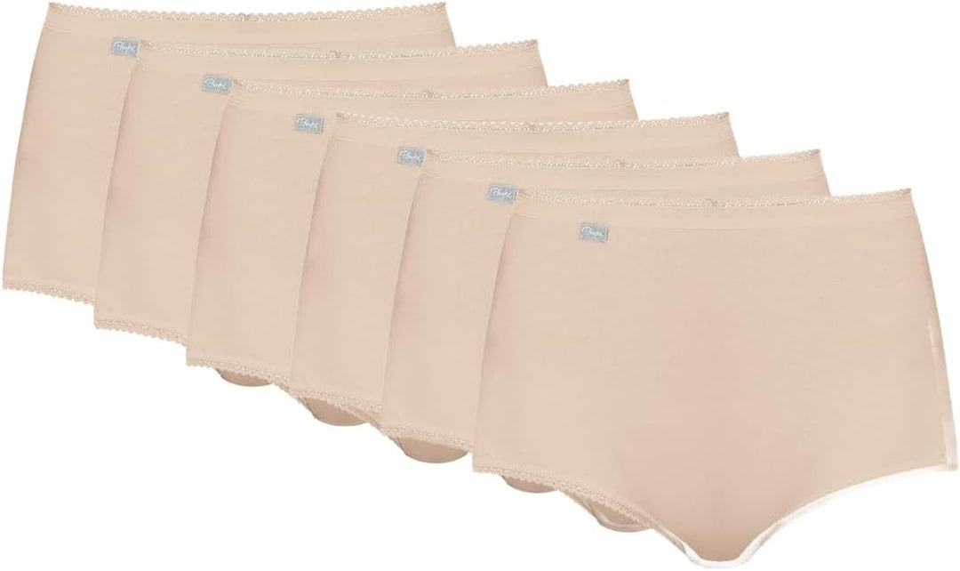 Playtex Damen Essential Cotton Maxi Brief X6 Slip (6er Pack),46, schwarz 56 Skin, 56 Skin