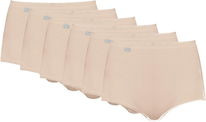 Playtex Damen Essential Cotton Maxi Brief X6 Slip (6er Pack),46, schwarz 56 Skin, 56 Skin