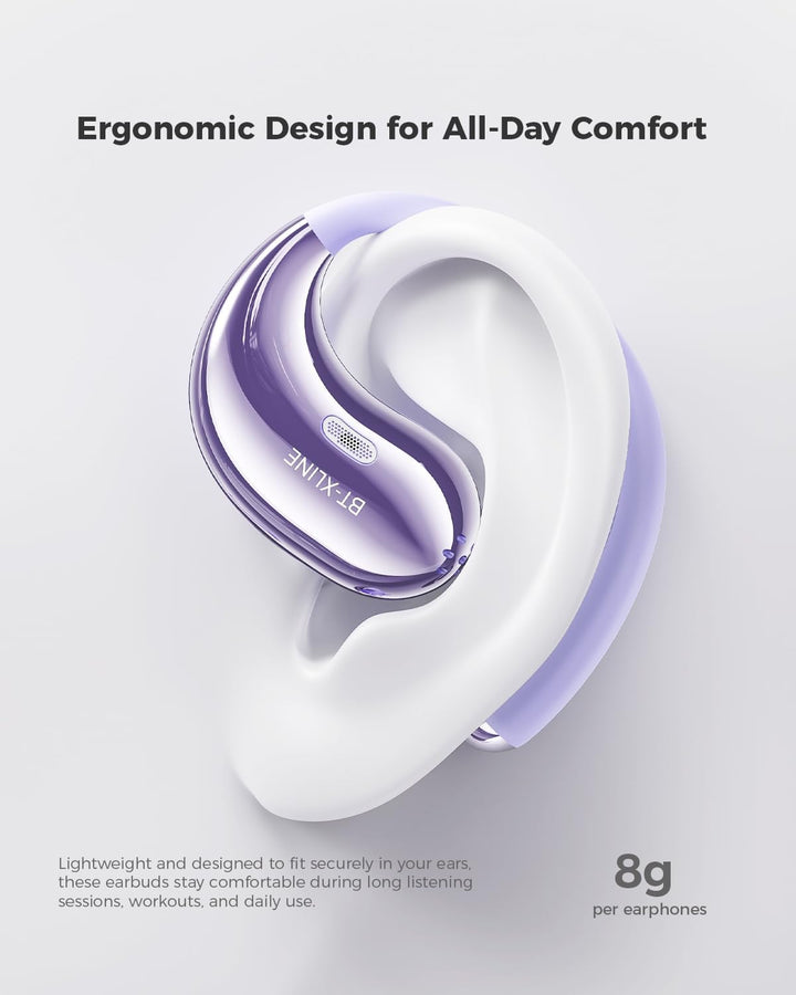 Micool Open-Ear Kopfhörer Bluetooth 6.0, Clip-On Ohrhörer Kabellos mit 36H Spielzeit, Geräuschreduzi