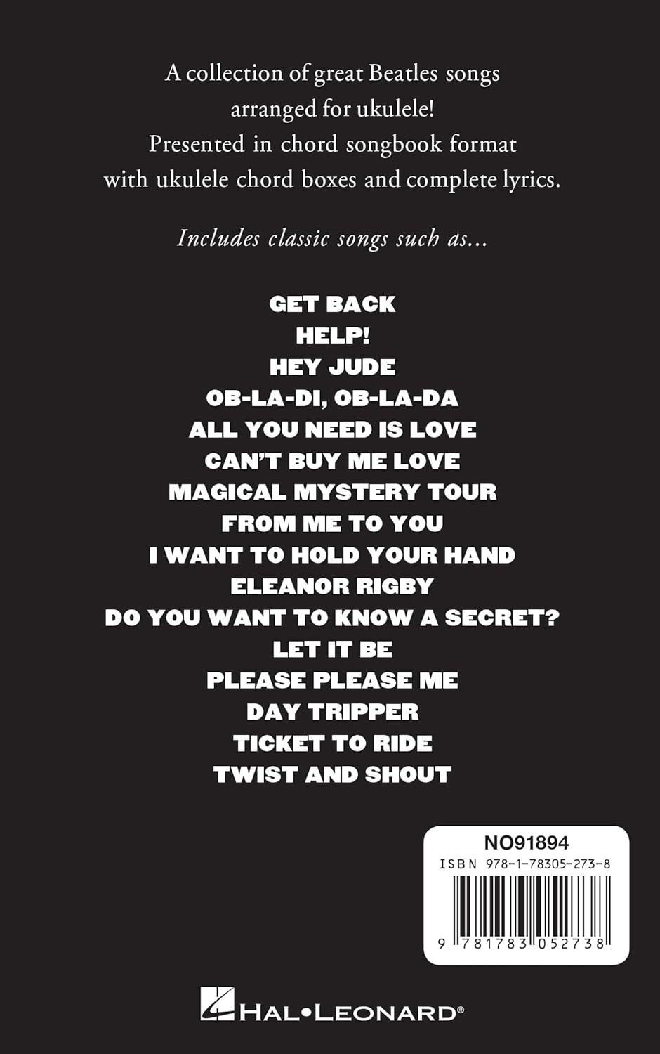 Little Black Book of Beatles Songs for Ukulele: Songbook für Ukulele, Taschenbuch