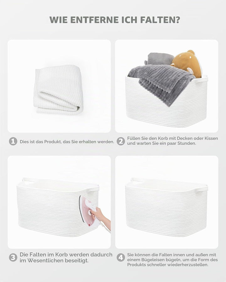 JOJOSEE Faltbarer Wäschekorb, Korb Aufbewahrung, 63L Grosse Aufbewahrungskorb, Laundry Baskets aus B