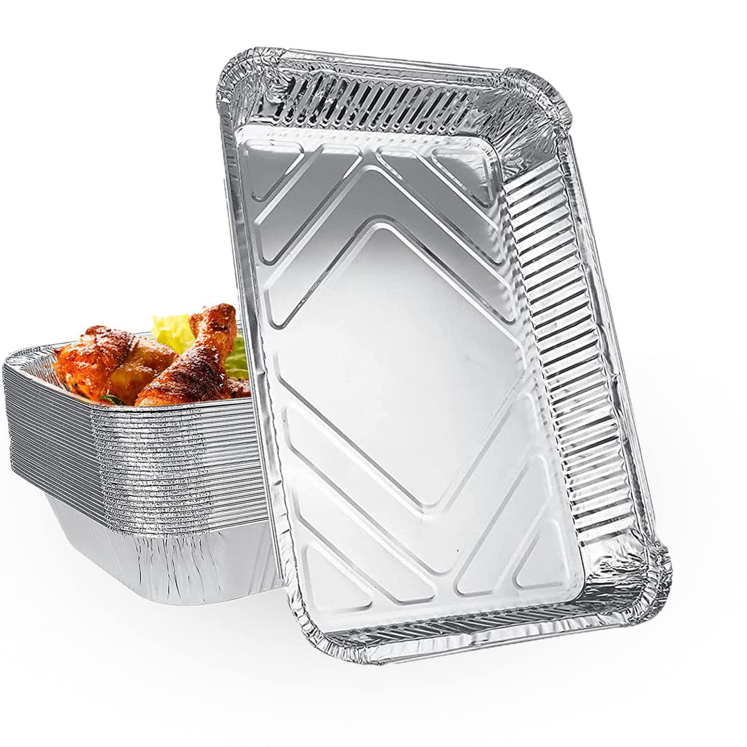 SENENQU 30 Stück Grill Aluschalen Gross 2200ML, Grillschalen Aluminium 31,5 x 21 x 5 CM, Einweg Alum
