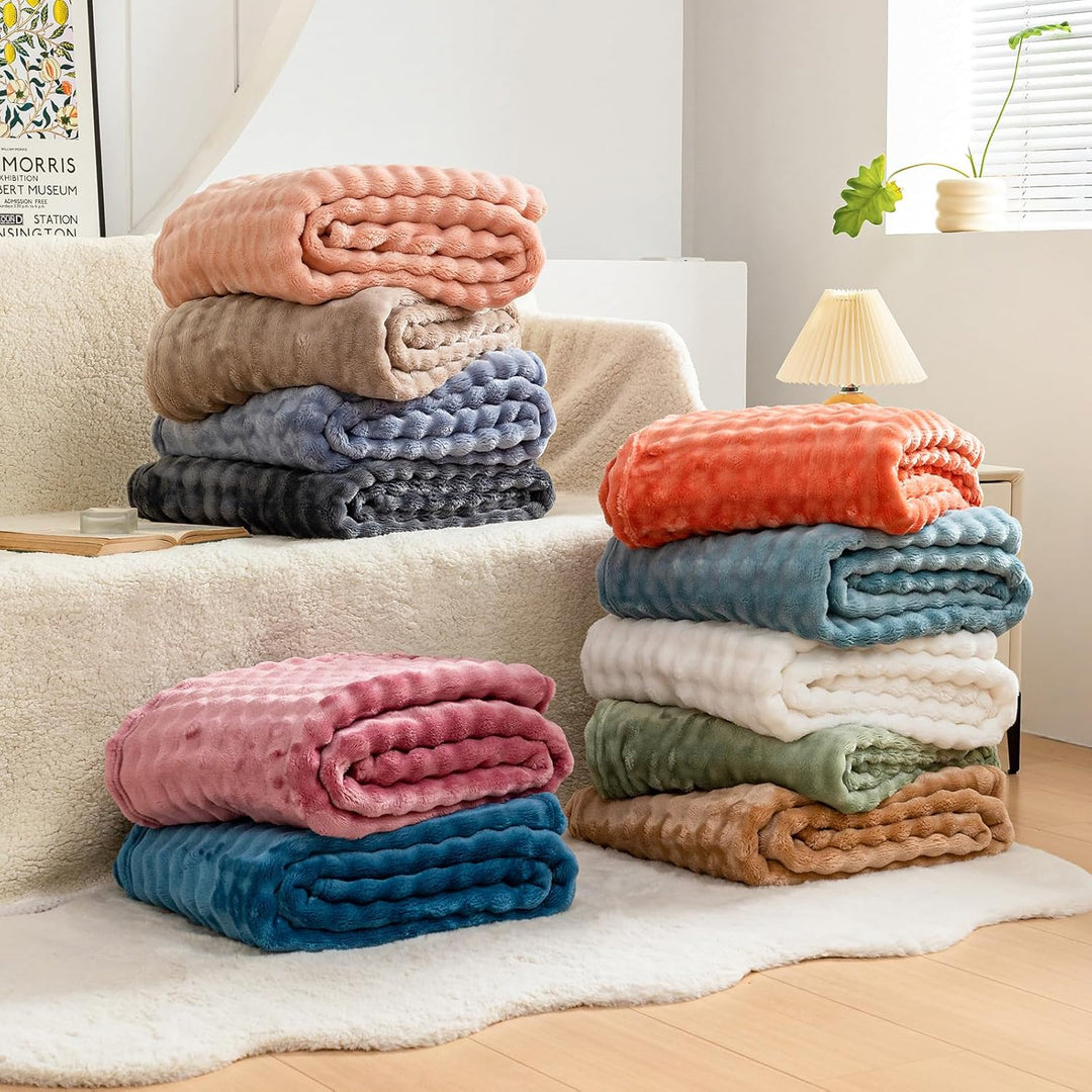 Kuscheldecke Milchsamt Blasen Decke Super Soft Wohndecke Dick 450 G/M² Flanell Decke Couchdecke Warm