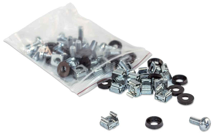 intellinet Schraubensatz 100er Pack bestehend aus 100 x M6 Kaefigmuttern 100 x M6 Schrauben 100 x Ku