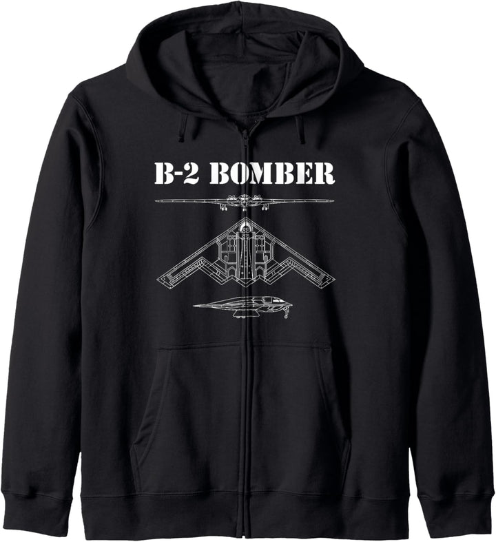 B-2 Bomber-Flugzeug-schematische Stealth-Bomber B2 Kapuzenjacke