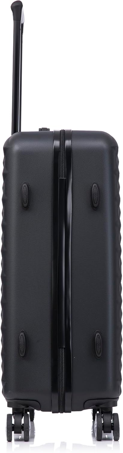 CELIMS - Reisekoffer mit 360 Grad drehbaren Rollen, Schwarz , Lot de 4 valises + 2 Vanity Cases, Har