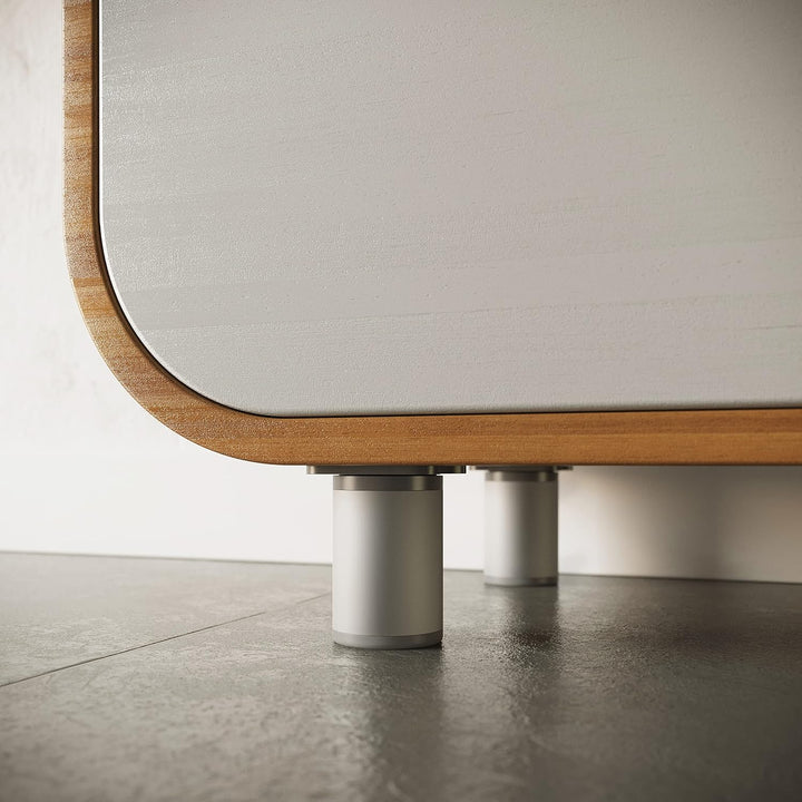 sossai® Design-Möbelfüsse MFR1 | höhenverstellbar | 8er Set | Rund-Profil - Ø 40 mm | Farbe: Alu | H