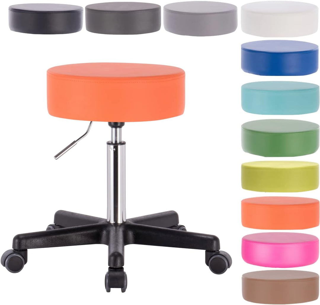 1stuff Profi Rollhocker Squash 35 - ca. 51-71 cm Sitzhöhe - Bürohocker höhenverstellbar mit hoher Be