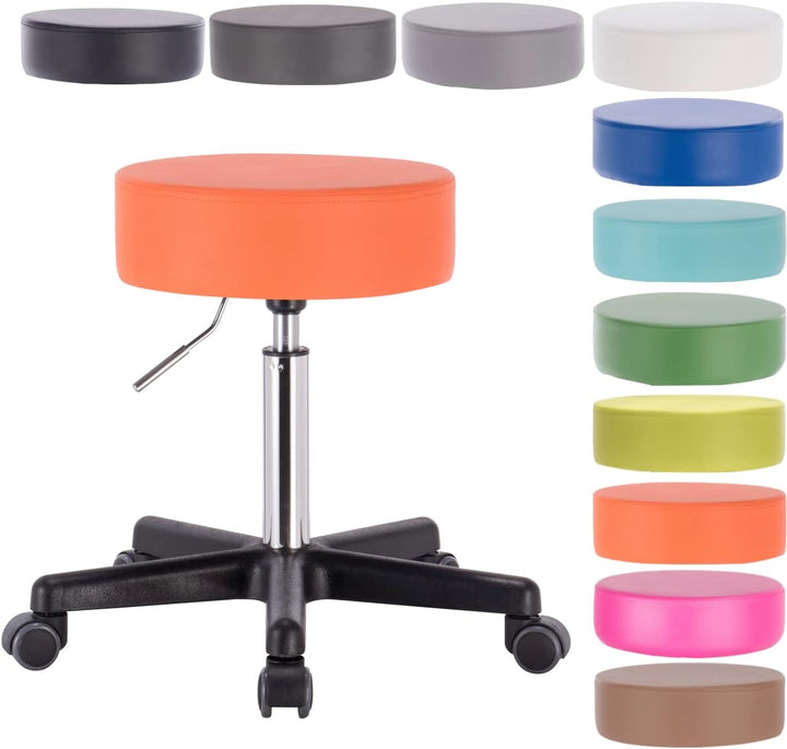 1stuff Profi Rollhocker Squash 35 - ca. 51-71 cm Sitzhöhe - Bürohocker höhenverstellbar mit hoher Be