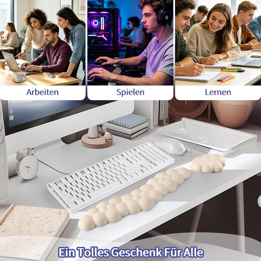 Handballenauflage Tastatur Wolke, Ergonomische Handauflage Mit PU Leder Memory Schaum, Cloud Wrist R