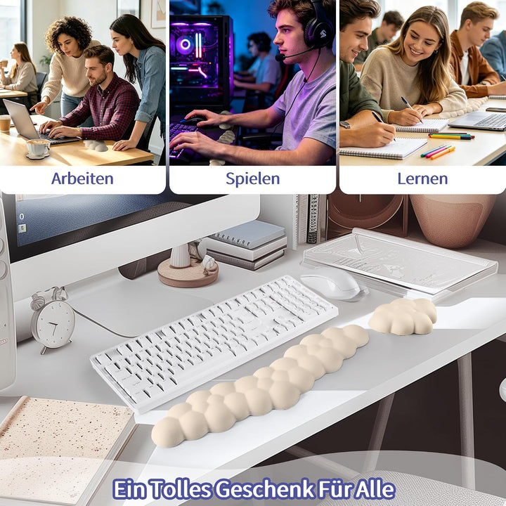Handballenauflage Tastatur Wolke, Ergonomische Handauflage Mit PU Leder Memory Schaum, Cloud Wrist R