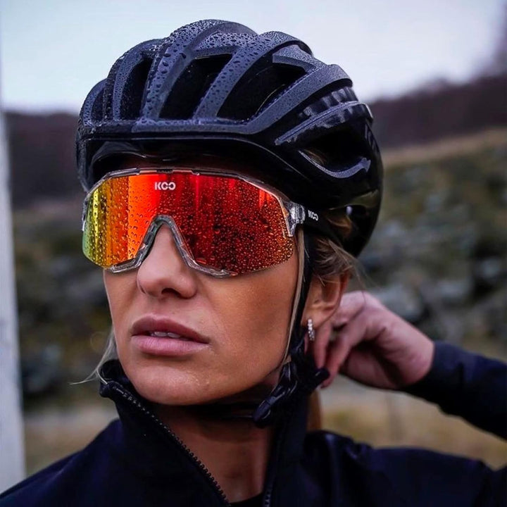 KOO Demos Sunglasses I Performance Eyewear for Road, MTB Cyclists & Cyclocross Sports Kristall Rot,
