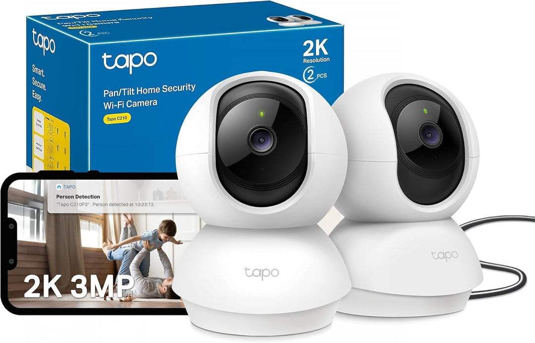 Tapo TP-Link C210P2 WLAN IP Kamera Überwachungskamera (Linsenschwenkung und Neigung, 3MP-Auflösung,