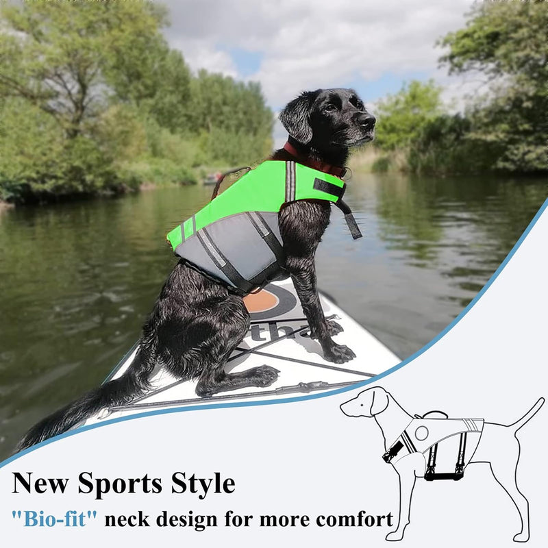 VIVAGLORY Sportstil Schwimmweste für Hunde mit Hervorragendem Auftrieb, Einstellbar & Langlebig Schw