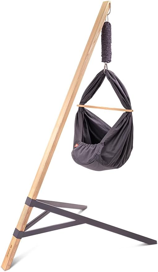 LULLABY Federwiege Set mit Matratze, 100% Baumwolle, Made in Germany (Baby Hängewiege mit Ständer, B
