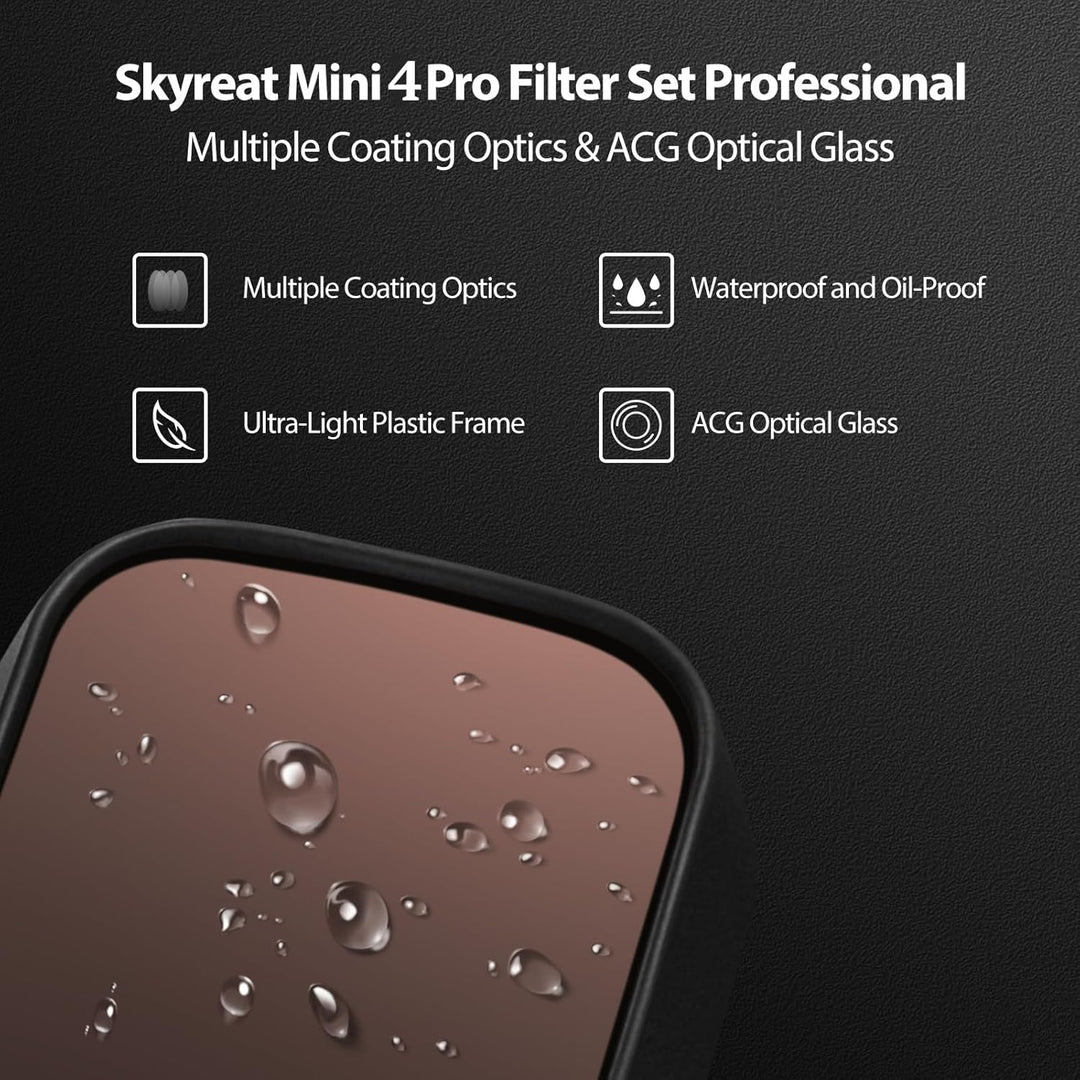 SKYREAT Skyreat Mini 4 Pro ND Filter,Polarisationsfilter Kamera Objektiv 6Pack Filter Set Kompatibel