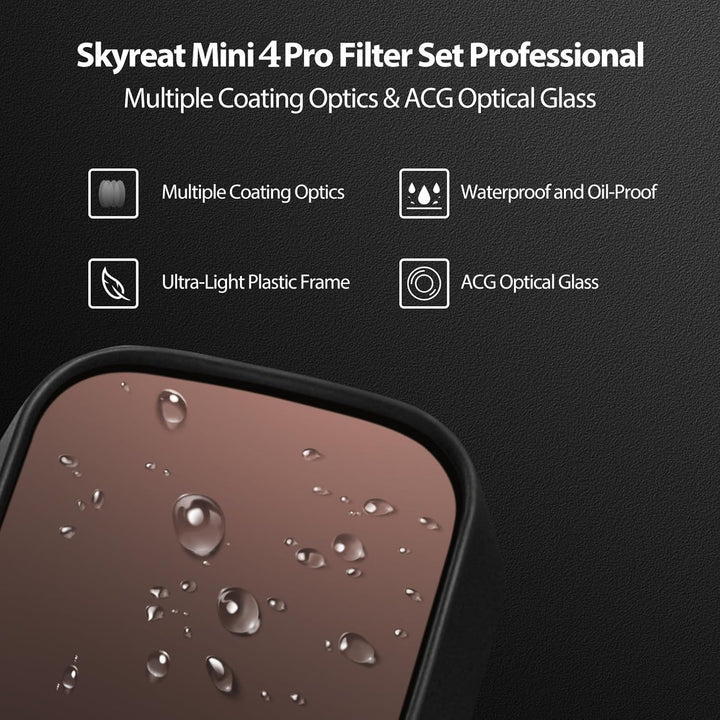 SKYREAT Skyreat Mini 4 Pro ND Filter,Polarisationsfilter Kamera Objektiv 6Pack Filter Set Kompatibel