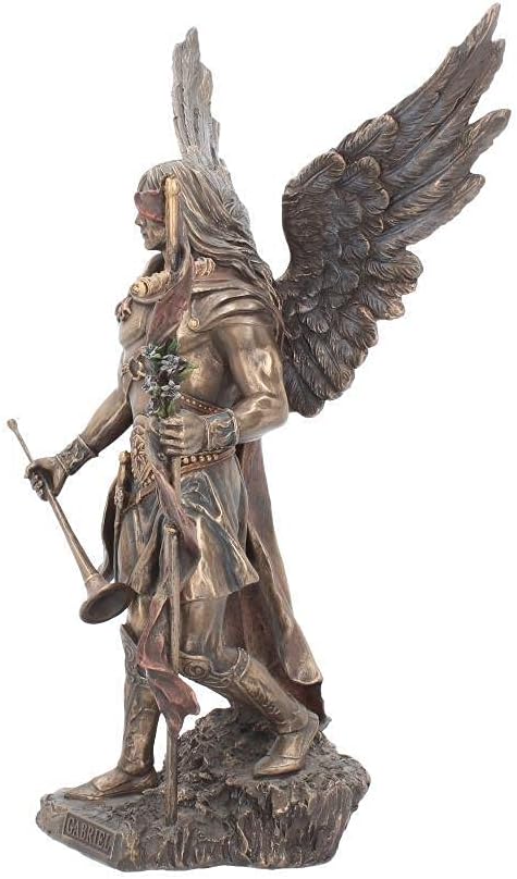Nemesis Now Figur Gabriel mit Stab, 43 cm, Bronze, 30 cm