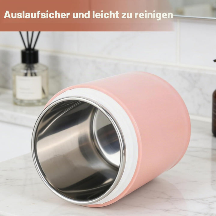 2 Stück Müslibecher To Go mit Deckel: 730ml Auslaufsicherer Edelstahl Porridge Becher mit Löffel und