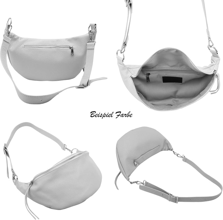 SH Leder echt Leder Damen unisex Brusttasche für Festival Reise mittelgross Hüfttasche Crossbody Bag