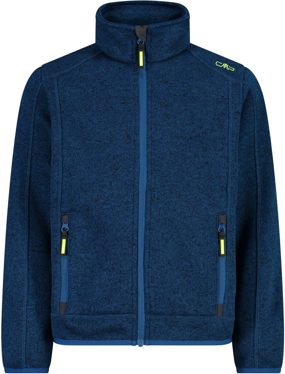 CMP Unisex Kinder Kinderjacke fleecejacke 110 Petrol-Gelb Fluo, 110 Petrol-Gelb Fluo