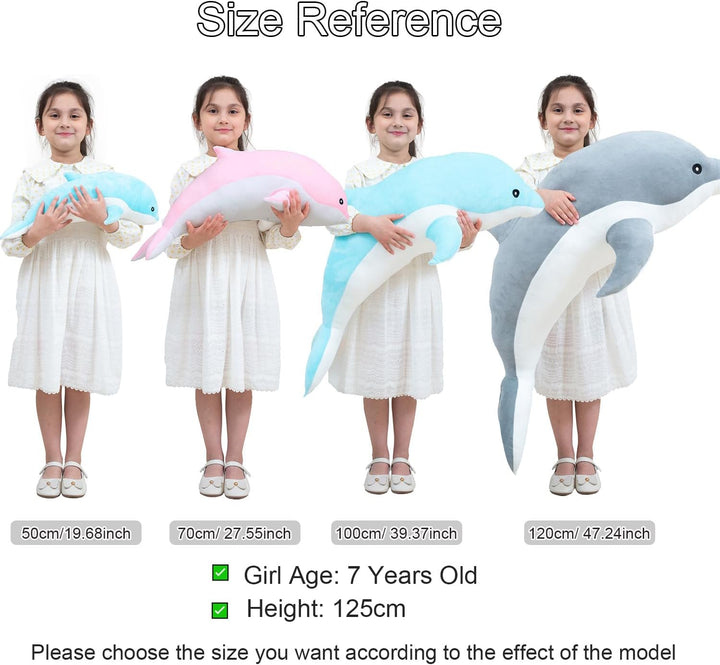 Kekeso Delfin Plüschtiere Schöne Gefüllte Weiche Tier Umarmungskissen Delphin Puppen für Kinder(70cm