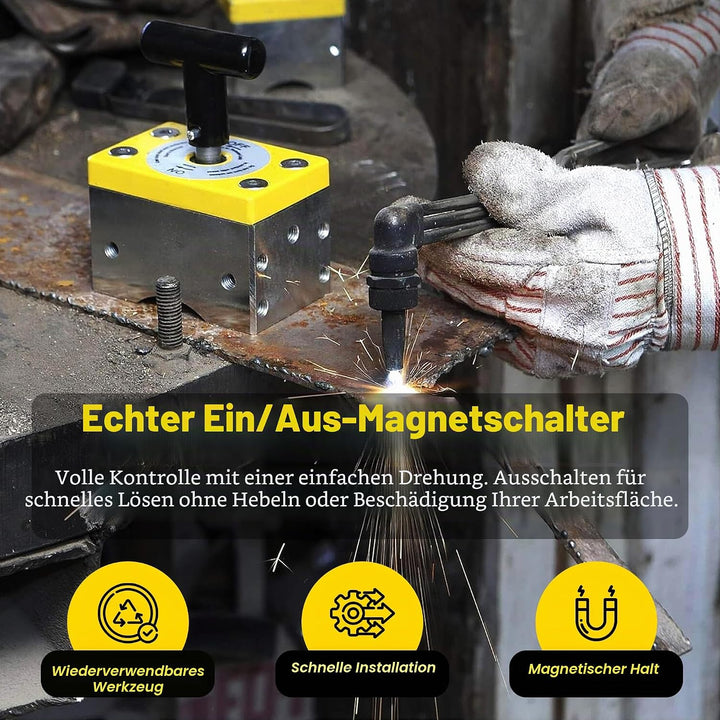 Magswitch MagSquare 165 – Schaltbarer Schweissmagnet – 69 kg Haltekraft – 90° Winkelmagnet – Magneti