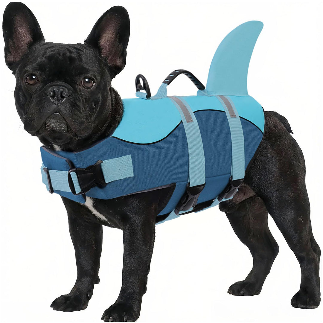 ASENKU Schwimmweste für Hund Hai Klein mit Sicherheitsgriff & Reflektorstreifen Robuste Rettungswest