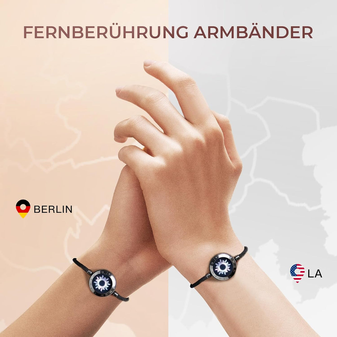 TOTWOO Partnerarmband für Paare - Bluetooth Armband mit Liebesalarm: Vibriert & Leuchtet bei Berühru