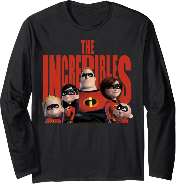 Disney Pixar Incredibles Family Logo Portrait Langarmshirt