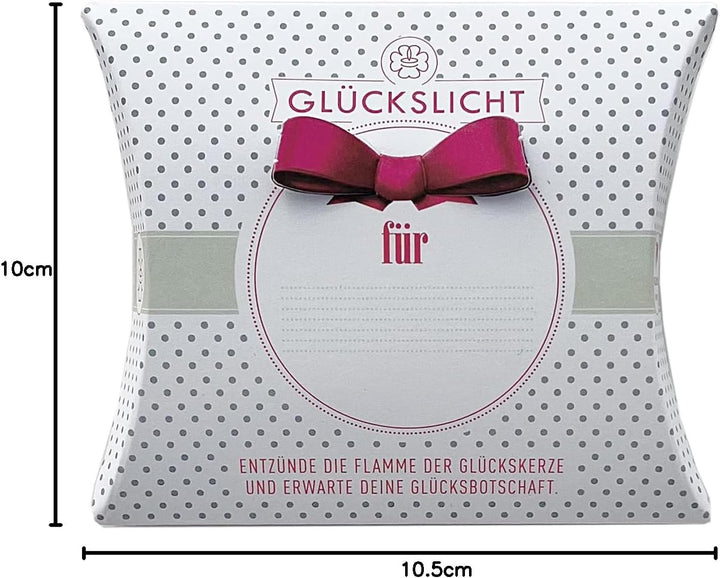 Glückslicht/Dots/Glückslicht für … / personalisierbar/Elegante weisse Geschenkbox mit zartgrünen Pun
