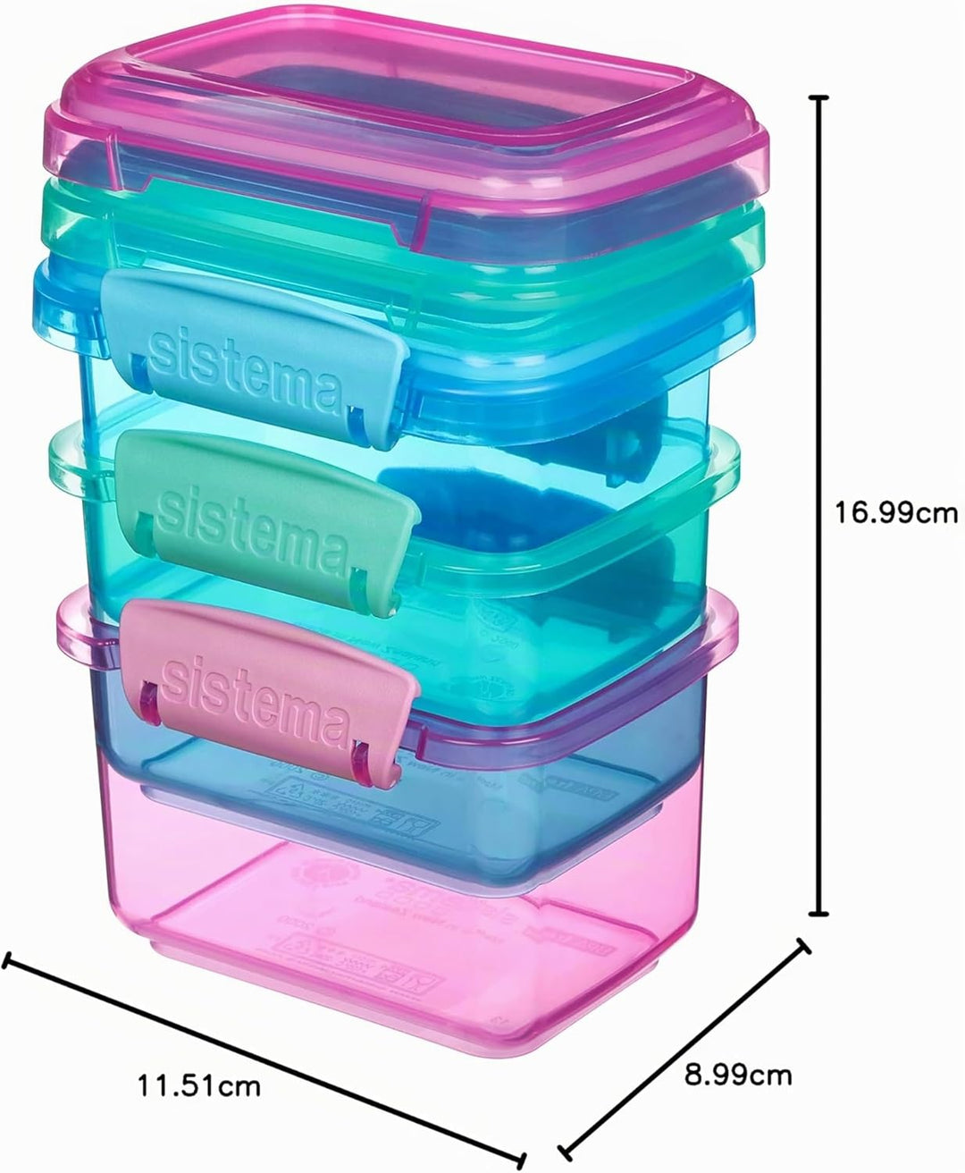 Sistema Lunchbox Frischhaltedose | 400 ml | kleine Snack-Boxen | BPA-freier Kunststoff | gemischte F
