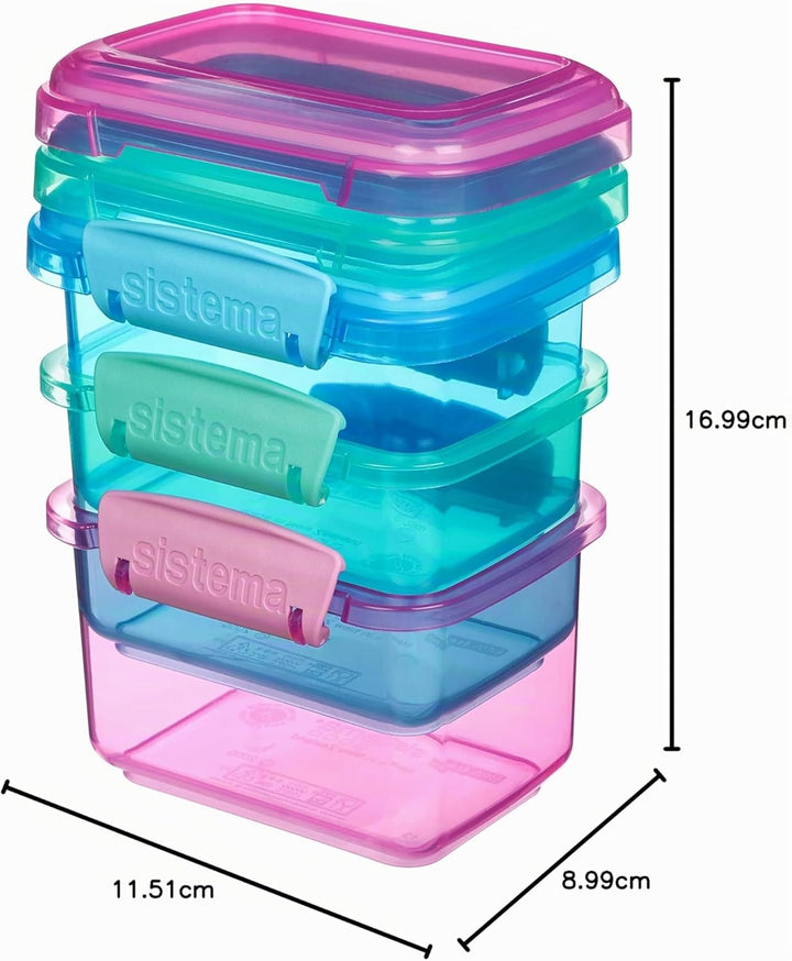 Sistema Lunchbox Frischhaltedose | 400 ml | kleine Snack-Boxen | BPA-freier Kunststoff | gemischte F