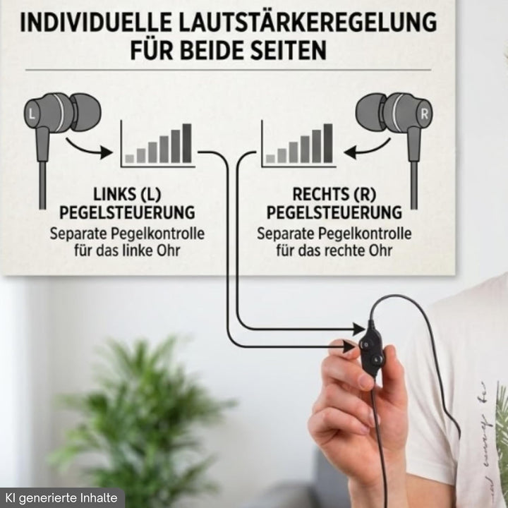 Kinnbügel Kopfhörer für TV PC & HiFi Senioren 117dB laut Fernsehkopfhörer mit Kabel 3m lang 3,5mm Kl