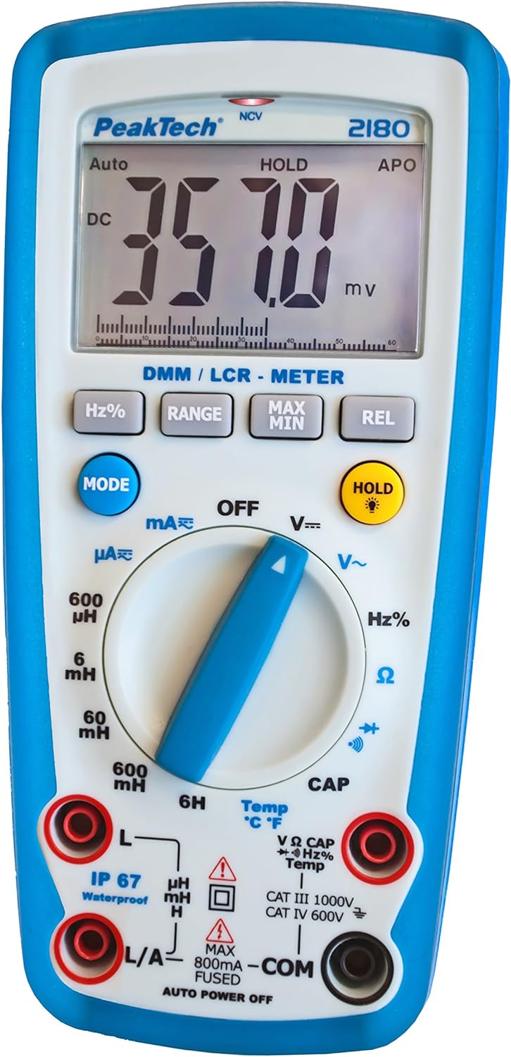 PeakTech 2180 – Digitales Multimeter mit LCR-Meter - CAT III 1000 V & Peak Tech P 8200 – Messzubehör
