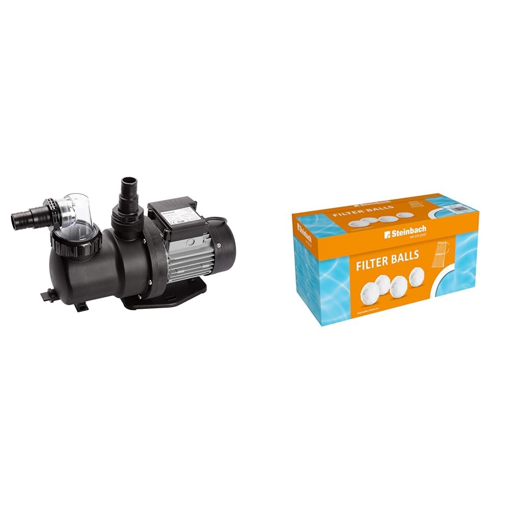 Steinbach Filterpumpe SPS 75-1, selbstsaugend, 230 V/450 W & Filter Balls – 040050 – Reinigende Filt