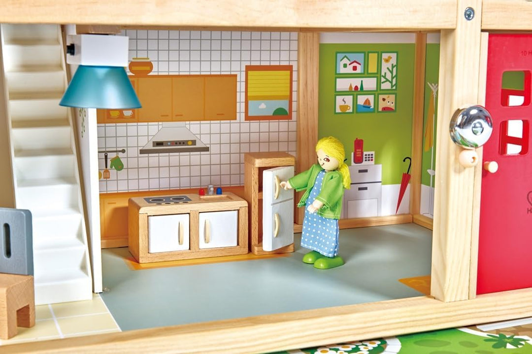Puppen-Villa von Hape| Preisgekröntes Puppenhaus mit 10 Zimmern aus Holz ab 3 Jahren Puppen-Villa mi