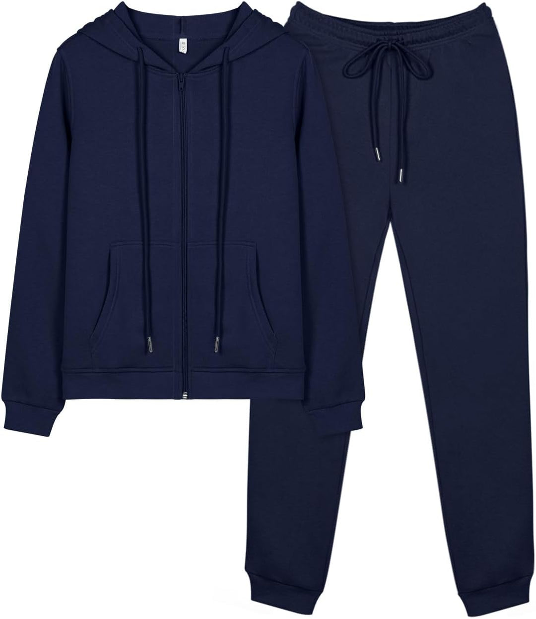 REORIA Damen Trainingsanzüge Warm Baumwolle Hausanzug Dicker Jogginganzug Set Langarmes Activewear W