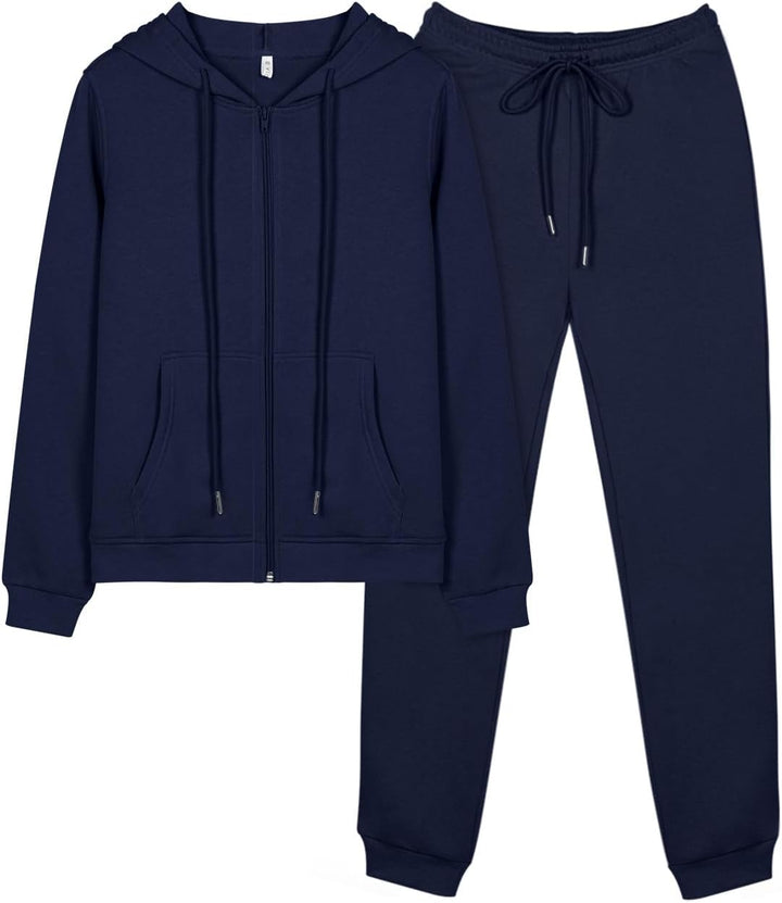 REORIA Damen Trainingsanzüge Warm Baumwolle Hausanzug Dicker Jogginganzug Set Langarmes Activewear W